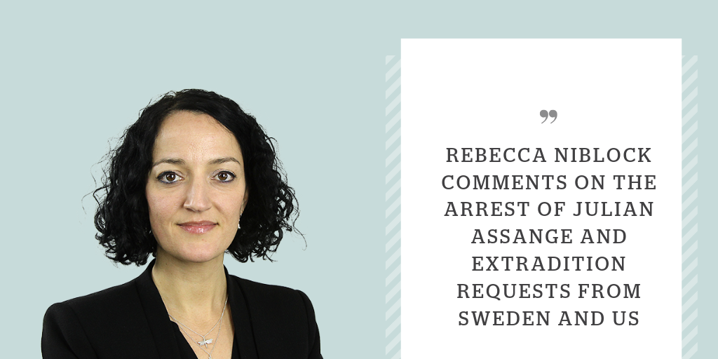 Rebecca Niblock comments on the arrest of Julian Assange and the